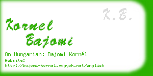 kornel bajomi business card