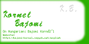 kornel bajomi business card